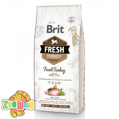 Brit Fresh Turkey/Pea Light Fit & Slim Adult 2,5 kg индейка,горошек для взрослых собак (170996 /0809), (1111153748)