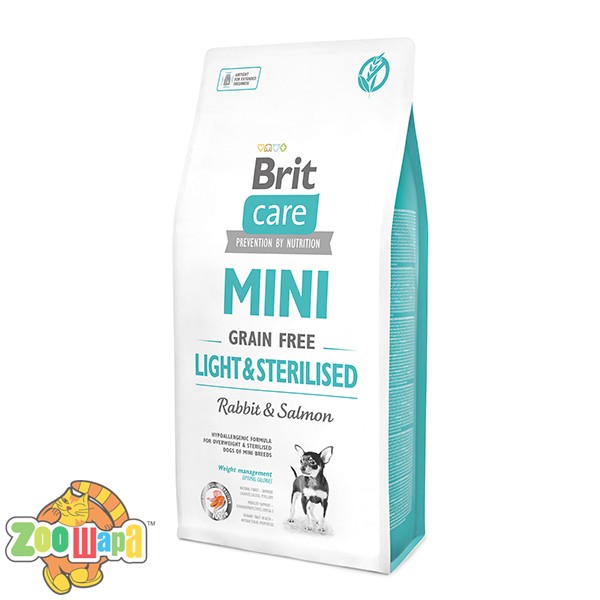 Brit Care GF Mini Light&Sterilised (7 кг) сухой корм с кроликом для стерилизованных собак и собак с лишним весом миниатюрных пород (170787/1081), (1111148829)