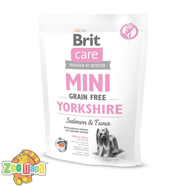 Brit Care GF Mini Yorkshire  (400 г) сухой корм с лососем и тунцом для взрослых собак породы йоркширский терьер (170780/0206), (1111148822)