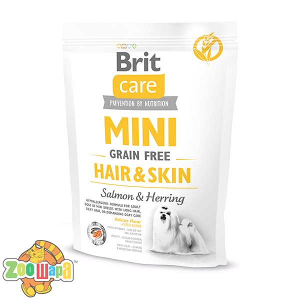 Brit Care г) сухой корм для взрослых собак миниатюрных пород с дополнительным уходом за шерстью (170783/0237), (1111148825)
