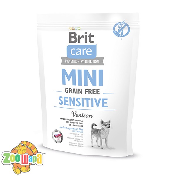 Brit Care GF Mini Sensitive (400 г) сухой корм с  олениной для взрослых собак миниатюрных пород с чувствительным пищеварением (170777/0176), (1111148819)