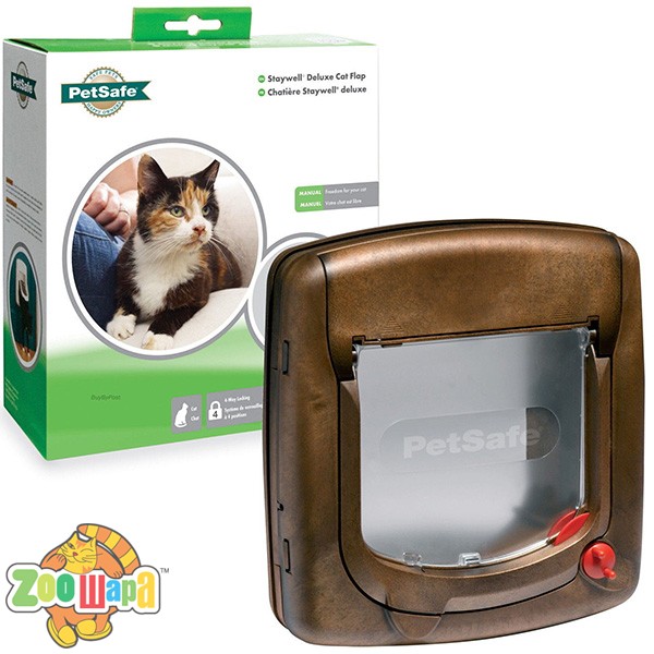 Staywell Дверца для котов, с механическим замком 24*24мм Цвет: под дерево