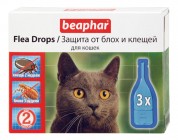 Beaphar (Беафар) Капли от блох и клещей для кошек 3 пипетки