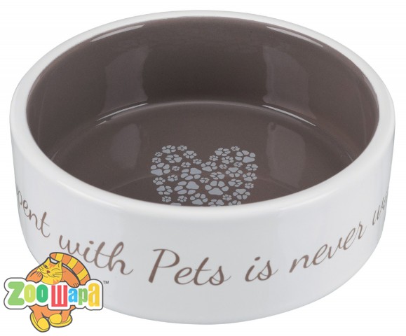 Trixie Миска для собак "Pet's Home", 0.3 л/ 12 см,керамика, кремовая/бежевая (25053), (1111150269)