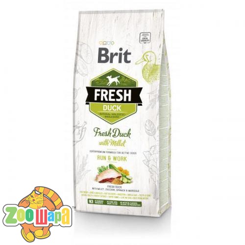 Brit Fresh Duck/Millet Active Run & Work 2,5 kg утка,пшено для взрослых собак (170998/0823), (1111153750)
