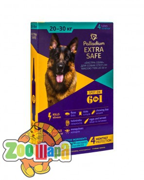 Palladium Extra Safe капли на холку от блох, клещей и гельминтов extra safe для собак весом до 20-30 кг