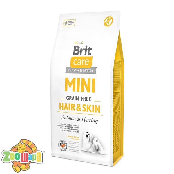 Brit Care GF Mini Hair&Skin (7 кг) сухой корм для взрослых собак миниатюрных пород с дополнительным уходом за шерстью (170784/0244), (1111148826)