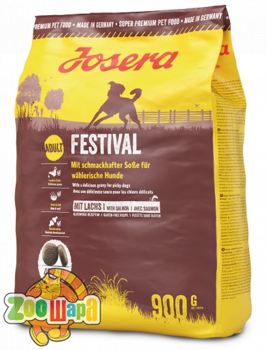 Josera Сухой гипоаллергенный корм для взрослых собак Festival Adult лосось и рис (0,9 кг)