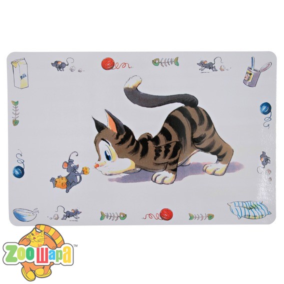 Trixie Коврик под миску "Comic cat" 44х28 см (24544), (1299)