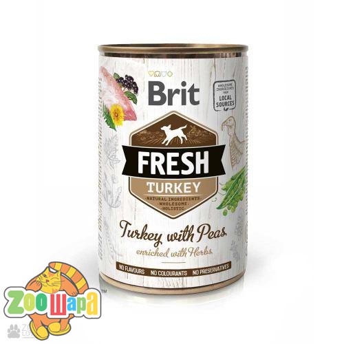 Brit Fresh Brit Fresh Turkey/Peas k 400g индейка, горошек для собак (100157/3879), (1111153751)