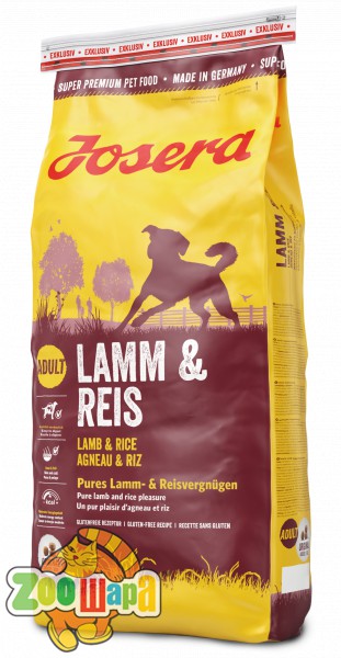Josera Сухой корм для взрослых собак всех пород Lamb and Rice ягненок и рис (15 кг)