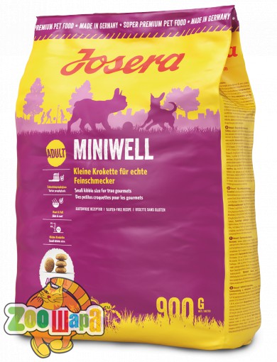 Josera Сухой корм для взрослых собак мелких пород Miniwell Adult индейка и утка (0,9кг)