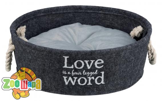 Trixie Лежак "Lian" фетр с ручками серый 45см (38396), (1111148406)