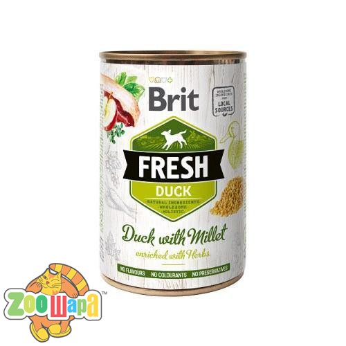 Brit Fresh Brit Fresh Duck/Millet k 400g утка,пшено для собак (100160//3909), (1111153754)