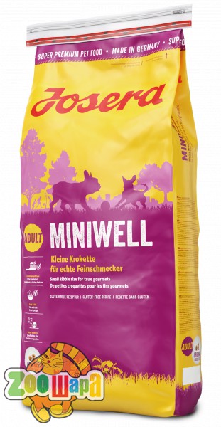 Josera Сухой корм для взрослых собак мелких пород Miniwell Adult индейка и утка ( 15 кг)