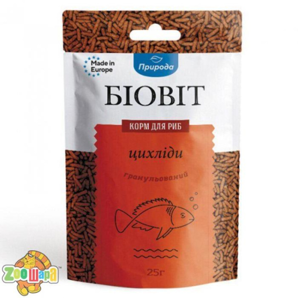 Природа Корм для риб Природа Біовіт Цихліди, гранульований 25г арт.PR240468 (PR240468), (1111145401)