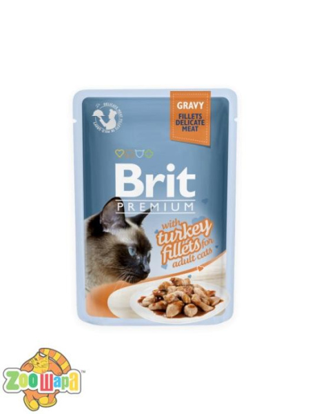 Brit Premium Влажный корм Cat pouch Филе индейки в соусе для кошек (85 g) (111251/531), (1111146989)