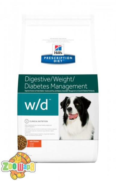 Hill's PRESCRIPTION DIET w/d Digestive/Weight/Diabetes Management Сухий Корм для Собак з Куркою