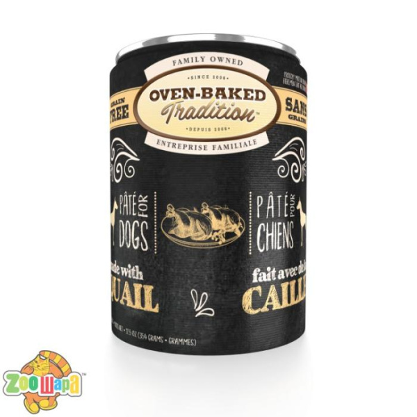Oven-Baked Tradition Canada. Holistic - беззерновой паштет для собак со свежим мясом перепелки 354г