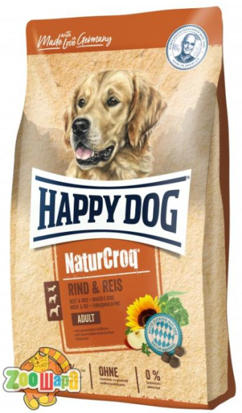 Happy Dog Сухий корм  Naturcroq Rind & Reis для дорослих собак всіх порід з яловичиною та рисом, 4 кг,                     60519