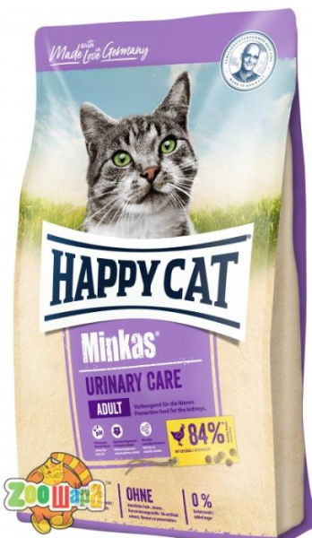 Hаppy  Cаt Сухий корм Hаppy Cаt Minkаs UrinаryCаre Geflugel для котів для профілактики сечо-кам'яних хвороб з птицею, 1,5 кг,  70376