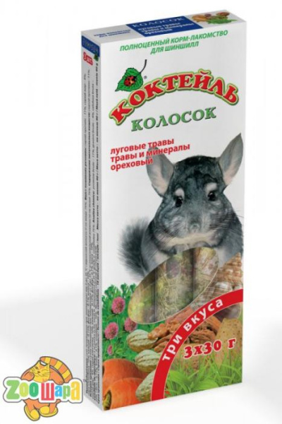 Природа Колосок Природа Коктейль для шиншил (лугові трави, трави та мінерали, горіх) 90г арт.PR240101 (PR240101), (1111138269)