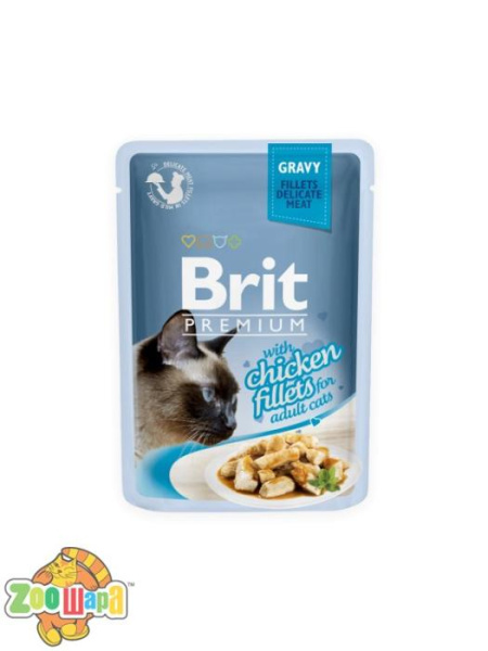 Brit Premium Влажный корм Cat pouch Филе курицы в соусе для кошек (85 g) (111250/524), (1111146988)