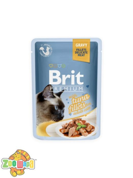Brit Premium Влажный корм Cat pouch Филе тунца в соусе для кошек (85 g) (111252/548), (1111146990)