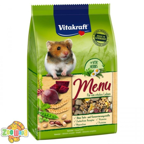 Vitakraft Корм Вітакрафт преміум меню для декоративних гризунів, хом'яків, 400 г, 29222 (29222 /25585), (1111111811)