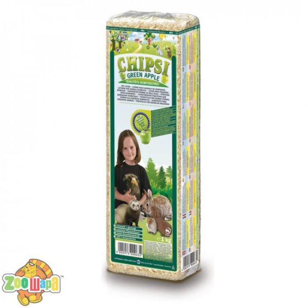 Chipsi Опилки Chipsi+зел.яблоко  15л/1кг (JRS300063), (12552)