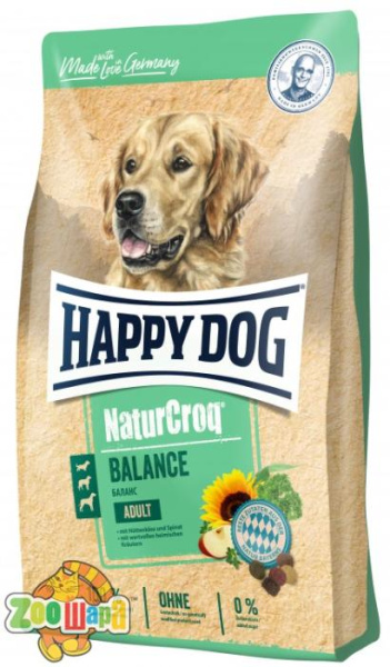 Happy Dog Сухий корм  Naturcroq Balance  для вибагливих собак з птицею та сиром, 15 кг,60521