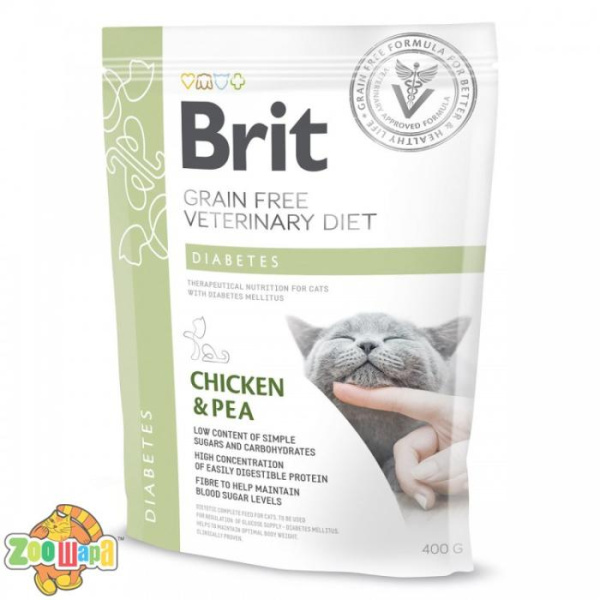 Brit GF VeterinaryDiets Бріт VD Кет Грейн Фрі Гіпоалергенік. Дієтичний беззерновий корм з лососем та горохом для котів з харчовою алергією та непереноси (170970/528530), (1111152756)