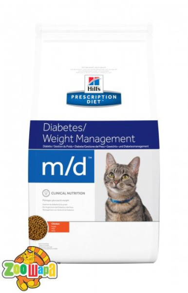 Hill's Сухой корм для кошек Prescription Diet M/D при сахарном диабете и избыточном весе (1,5 кг)