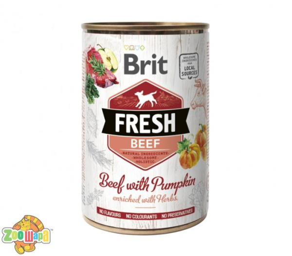Brit Fresh Beef with Pumpkin 400g говядина, тыква консервы для собак (100158/3886), (1111153752)