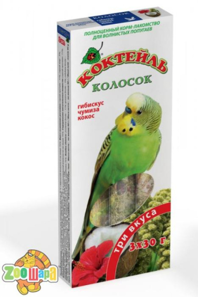 Природа Колосок Природа Коктейль для хвилястих папуг (гібіскус, чумиза, кокос) 90г арт.PR240095 (PR240095), (1111138531)