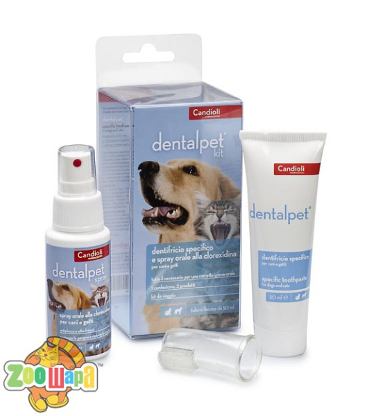 Candioli ДенталПет Кіт - набір (паста+спрей+щітка) для собак та котів