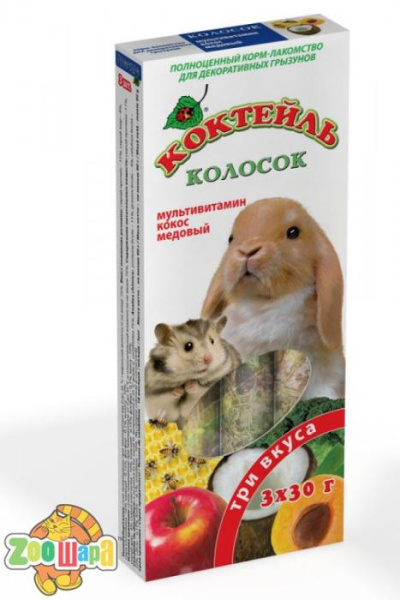 Природа Колосок Природа Коктейль для гризунів (мультивітамін, кокос, мед) 90г арт.PR240100 (PR240100), (1111138268)