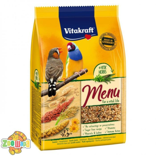 Vitakraft Корм Вітакрафт преміум меню для декоративних папуг, екзотичних птахів, 500 г, 21318 (21318), (1111112174)