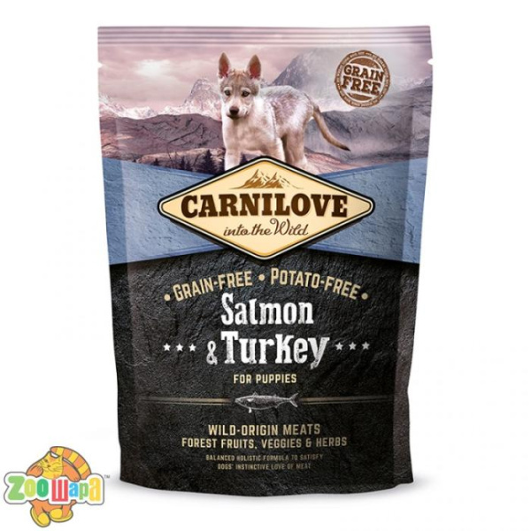 Carnilove Сухой корм для щенков и молодых собак всех пород Puppy Salmon & Turkey (1,5 кг) с лососем и индейкой (150822/8839), (1111145086)