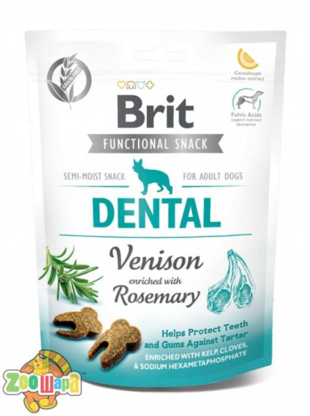Brit Care Функціональні ласощі Brit Care Dental для собак з олениною та розмарином 150г арт.111418 (111418/9949), (1111158243)