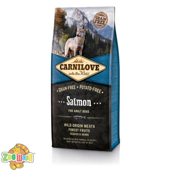Carnilove Сухой корм для взрослых собак всех пород Adult Salmon (12 кг) с мясом лосося (150819/8907), (1111145089)
