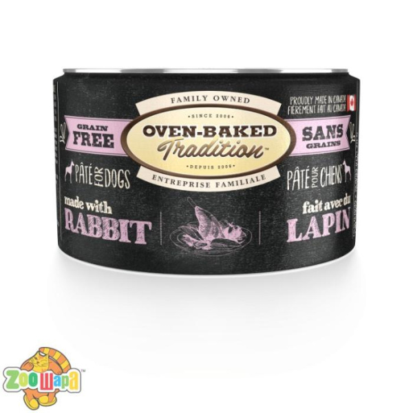 Oven-Baked Tradition Canada. Holistic - беззерновой паштет для собак со свежим мясом кролика 170г