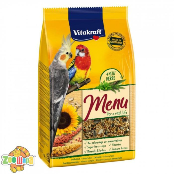 Vitakraft Корм Вітакрафт преміум меню для декоративних папуг, німф, 1 кг, 21003 (21003), (6081)