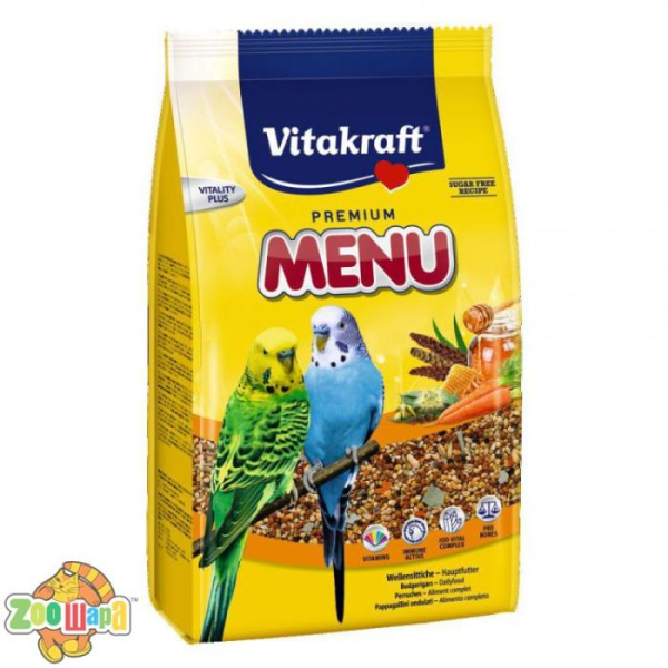 Vitakraft Корм Вітакрафт преміум меню для декоративних папуг, 1 кг, 21444 (21444), (1111114822)