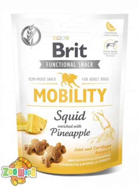Brit Care Функціональні ласощі Brit Care Mobility для собак з кальмаром та ананасом 150г арт.111417 (111417/9932), (1111158242)