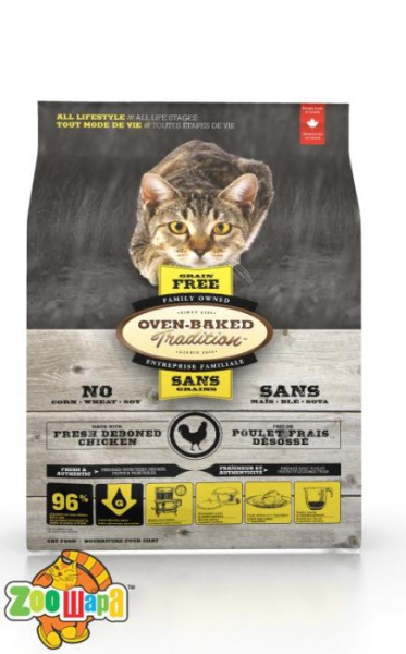 Oven-Baked Tradition Canada. Holistic - беззерновой сухой корм для кошек со свежего мяса курицы. 0.35 кг.