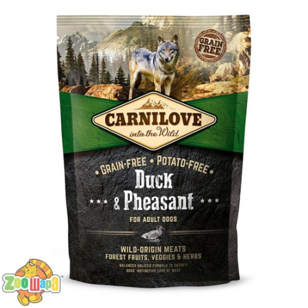 Carnilove Сухой корм для взрослых собак всех пород Adult Duck & Pheasant (1,5 кг) с уткой и фазаном (150825/8877), (1111145076)