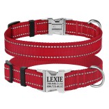 Bronzedog Ошейник для Собак Active Нейлоновый со Светоотражением и Металлической Пряжкой Красный, Размер S Обхват шеи 25-33 см. Ширина 1,6 см.