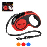 Bronzedog Поводок-рулетка 5 м с рефлекторной лентой до 30 кг красный
