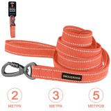 Bronzedog Поводок для собак Сotton рефлекторный х/б брезент оранжевый. Размер S(3) Длина 500 см. Ширина 1,6 см.